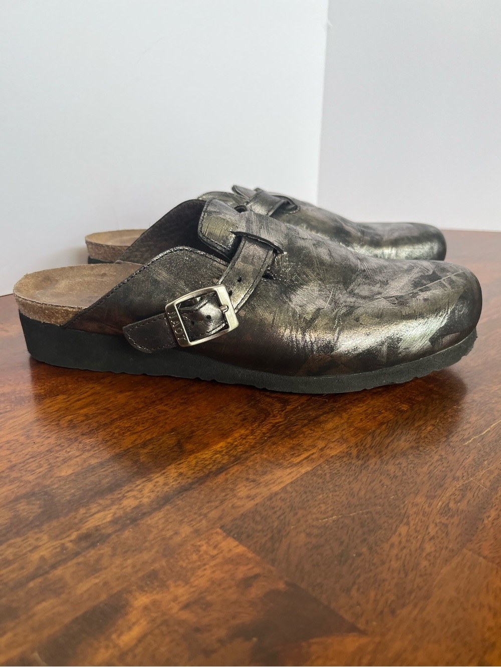 Naot Autumn Clog Mule Slip On Shoe Sz EU 40 US 9 Metallic Onyx - Picture 11 of 15